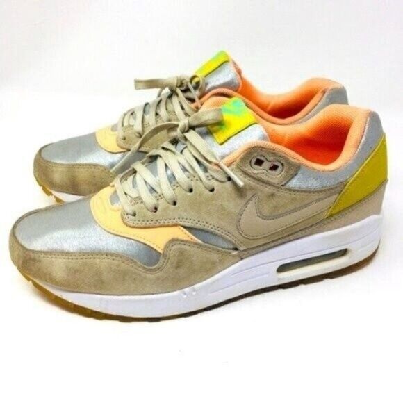 Nike Air Max 1 Premium woman sneakers 7.5 BoxS metallic silver with brown suede - Picture 8 of 8